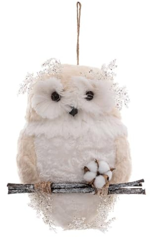 Feeric Christmas Weihnachts-Hängeleuchte, Eule auf Zweig, Höhe 50 cm
