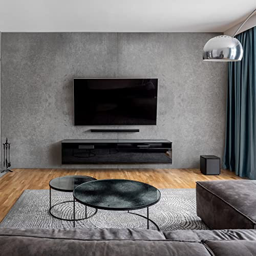 dedeco Wohnzimmerrückwand TV-Wand Wandpaneel Wohnrückwand Rückwand Tapetenersatz, Motiv: Beton V2, 250 x 100 cm, wasserfest, robust, als Wandverkleidung aus Acrylglas 3D, Glasoptik