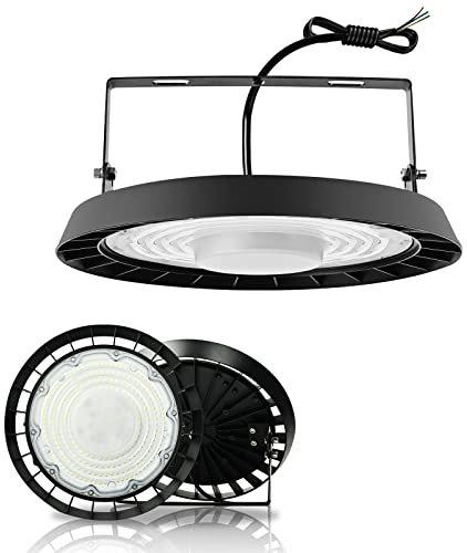 UFO LED Lámpara Alta Bahía,Jefedana campana led industrial, Super brillante Naves Industriales LED IP65 impermeable 6500K Industrial LED Iluminación Comercial para Garaje Fábrica Taller (1 PCS, 100W)