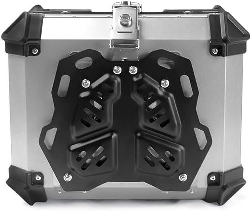 HESHS Top Case Motorcycle 28L 36L 45L 55L 65L 80L 100L Motorradkoffer Alu Heckkoffer Für Quad Oder Motorrad Mit Installieren Platte Wasserdicht,Silber,100L