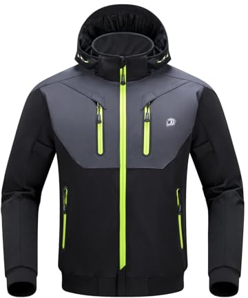 BORLENI Winter Motorcycle Jacket Mens CE Approved Cold Weather Motorbike Riding Jackets with thermal Liner Hood Windproof L