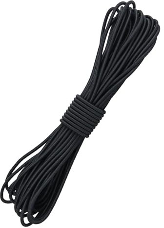 Cuerda de goma de 3 mm, 12 m, negra, expansor, resistente a la intemperie, cuerda de goma, cordón de goma, cuerda elástica para manualidades, costura, equipaje, camping (negro, 3 mm x 12 m)