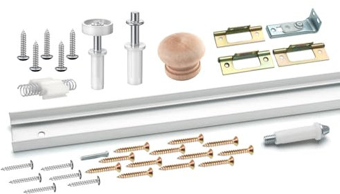 161794 Bi-Fold Closet Track Kit, 30 In. Length, Steel Track, White (1 Kit)
