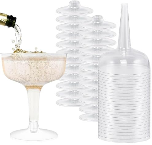 YZDZSW Sektgläser Plastik, 25 Stück Sektgläser, 130ml Mehrweg Sektgläser Champagnergläser Mimosa für Sektempfang Hochzeit Geburtstag Picknick Party(Transparent)