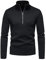 Herren Ski-Rolli mit Reißverschluss Langarm Funktionsshirt Flexibles atmungsaktives T-Shirt Long Sleeve Rolli Herrenshirt Outdoor Einfarbig Stehkragen Sweatshirt Classic Streetwear Sportshirt