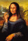 Blechschild 20x30 cm Mona Lisa mit Joint Wand Deko Bar Kneipe Sammler Geschenk