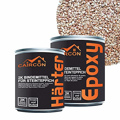 Steinteppich Set Epoxidharz Bindemittel Marmorkies 25Kg - Rosso Verona 1-4mm