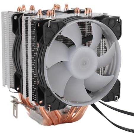 RGB CPU Air Cooler, 6 Heat Pipes CPU Cooler with 90mm FDB Fan, 48cfm 2000PRM, for Intel LGA115X/1366/775/1200, for AMD 754 AM4/AM3 Plus, AM3/FM2 Plus, FM1, for CORE I7/5/3