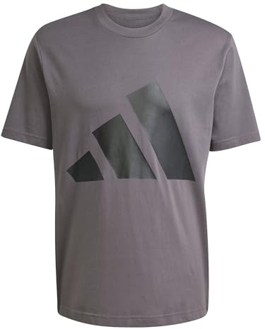 Adidas Herren Essentials Big Logo Single Jersey Tee, Grey strata/Black, M