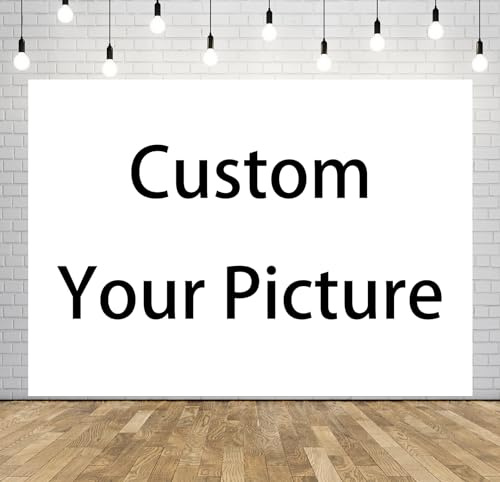 CORFOTO 7x5ft Personalized Background Custom Image Text Backdrops Customized Photo Backdrops Tailored Photography Background for Birthday Wedding Baby Shower Design by You Custom Your Picture