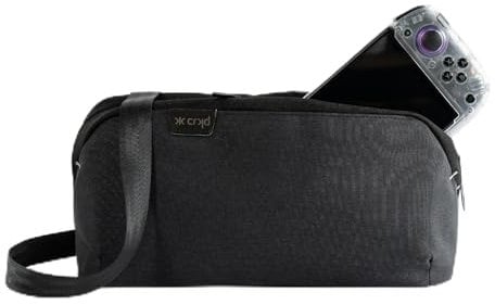 CRKD Gear Bag Protective Carry Case - Gaming Bag Compatible with Nitro Deck/Steam Deck/PlayStation Portal/Nintendo Switch Accessories - Charcoal Black