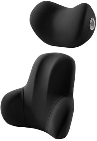 SRTMIRJJ Kopfstütze für Autositz Lendenkissen für Merce-des Be-nz CLS Sedan 2004-2009, Universal Auto Nackenkissen Rückenstützkissen Autositze Zubehör,A/Black
