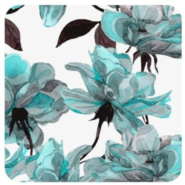 Blaue Blume Blumen Petrol Rosen Aquarell, Quadratischer magnetischer Kühlschrankaufkleber, Acryl-Kühlschrankmagnete, Möbeldekoration, 1 Stück