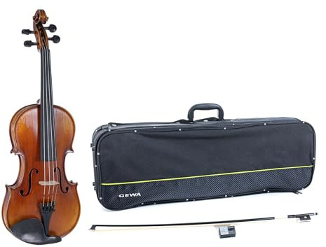 GEWA Violine, Violingarnitur Serie Maestro 2 VL 4, 1/2 Spielfertig inkl. Violinkoffer, Carbon Bogen und Larsen Aurora Saiten