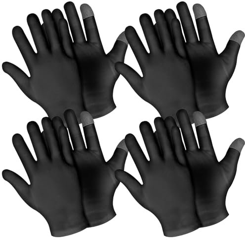 Sibba Touchscreen Feuchtigkeitshandschuhe Weiße Baumwolle Feuchtigkeitsspendende Handschuhe über Nacht Schlafenzeit Heilung Schlaflotion HandSpa Behandlung Reparatur Raue Trockene Hände Haut (4 Paar)