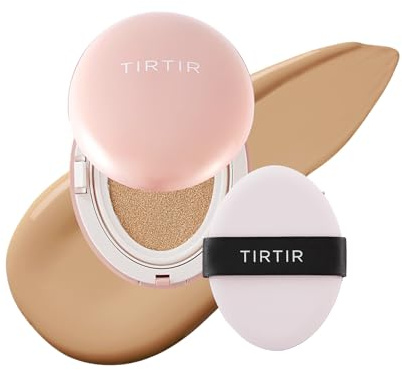 TIRTIR Korean Cushion Foundation, Klein, Mit Rosafarbenem, Rosafarbenem Kissen (0,15 Fl. Unzen), 27N Camel