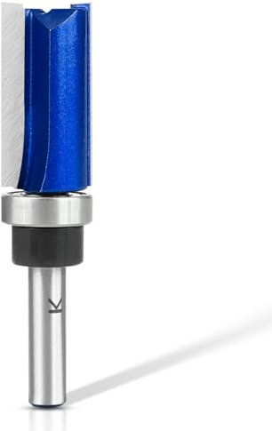 NICAVKIT Professionnel Fraise Defonceuse 8mm Tige, 38 mm Fraise à Affleurer, Fraise a Copier Avec Roulements,Fraises à Rainurer pour Défonceuse, pour Couper et Tailler le Bois