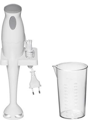 Avilia Minipimer Stabmixer 180 W weiß mit Klinge aus Edelstahl und Behälter 500 ml - Ideal zum Mixen und Zubereiten von Smoothies, Suppen und Saucen - Einfach zu bedienen und zu waschen