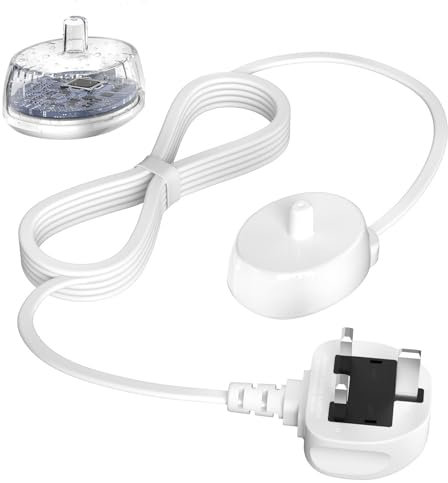 for Oral B Electric Toothbrush Charger, UK Plug for Braun Pro 3, Vitality Pro, iO3, iO4, iO5, iO6, Junior Kids, Genius X, Vitality 100, Pro 600, Inductive Waterproof Type 3757 Base
