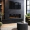 Amberglo Black 40inch WiFi Enabled Inset Electric Media Wall Fireplace