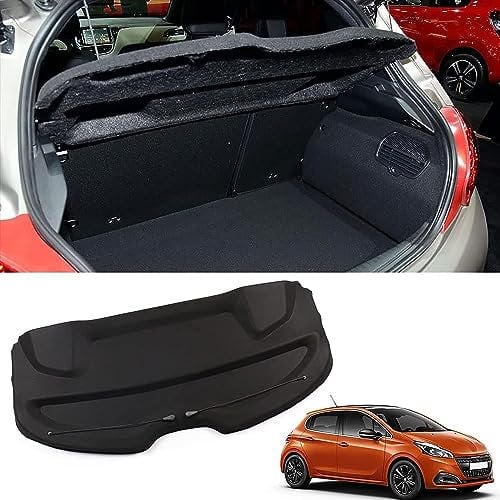 WRHOME Für Peugeot 208 2012 2013 2014 2015 2016 2017 Auto Hintere Kofferraum Hutablage,Hintere Kofferraum-Frachtabdeckung Vorhang Trennwand Privatsphäre ZubehöR