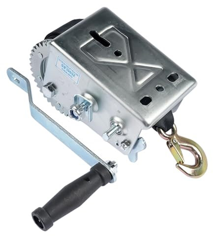 NSGMXT 10m Sangle Noire Treuil Manuel 1133kg 2500LB Machine de Zinc Blanc