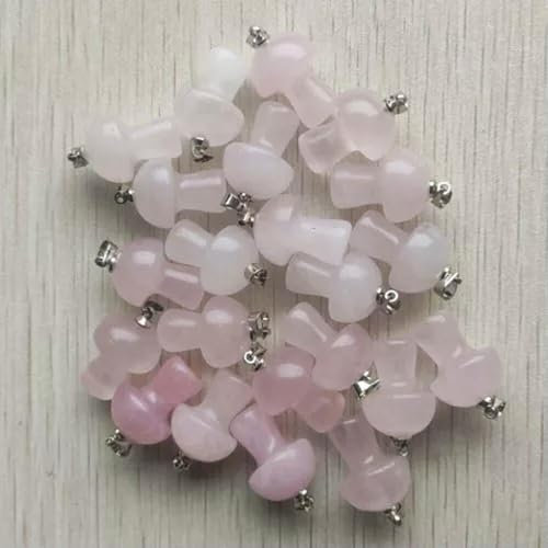 20 Pezzi di Pietra Naturale Quarzo Cristallo Fungo ciondoli creazione di Gioielli-Quarzo Rosa