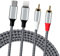 Puiseno USB Typ C auf 2 RCA Audio Kabel,USB C Stecker&Lighting auf 2 Cinch-Stecker,2 in 1 RCA Kabel für Telefon, Tablet, PC, MP3-Player, Pod, Verstärker, Lautsprecher, kompatibel mit Lightning(2.15m)