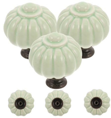 DOITOOL 6 Pomos De Calabaza Cerámica Para Armario Cajones Cocina Tiradores Porcelana