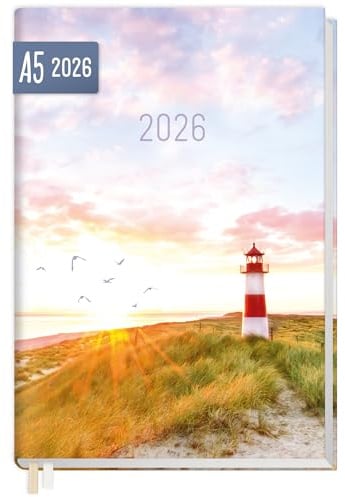 Häfft® Chäff-Timer Classic Kalender 2026 A5 Leuchtturm Buchkalender, Terminplaner, Terminkalender, Wochenplaner für 12 Monate: Jan. 2026 bis Dez. 2026 - nachhaltig & klimafreundlich