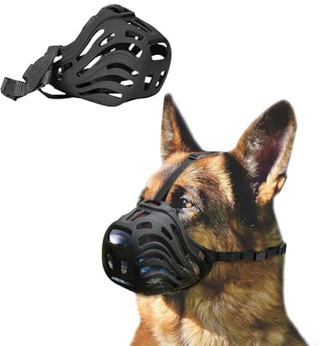 Weicher Maulkorb Für Hunde, Silikon Hundemaulkorb für Mittlere und Große Hunde, Dog Muzzle Schwarz Sicherer und Atmungsaktiv, Anti Giftköder Maulkorb, Verhindert Das Beißen, Kauen Und Bellen (L)