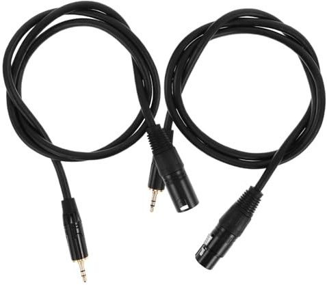 GAROZATION 2pcs Trs to Xlr Audio Cable Right Angle for Microphone Wiring Xlr Microphone Cord for Compact Synthesizers
