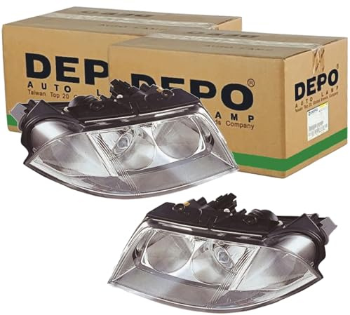 2x Depo H7/H7 Scheinwerfer | 441-1142R-Ld-Em + 441-1142L-Ld-Em Kompatibel mit Passat B5.5 (3B3),Passat B5.5 Variant (3B6)