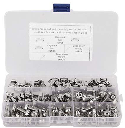 50 Stück/Set M6x20 Netzwerkschrank-Rack-Schrauben + M6 Käfigmuttern