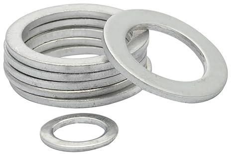 1,5 mm dicke Aluminium-Flachdichtung, rund, glatt, Unterlegscheiben mit 4 6 7 9 10 13 14 17 20 Innendurchmesser, Aluminium-Befestigungselemente(6mm x 18mm)