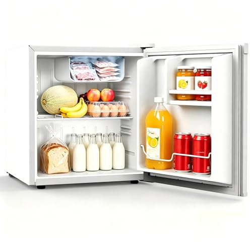 WELLENT 46L Mini Kühlschrank - kühlschrank klein ohne Gefrierfach, Umkehrbarer Tür, 7-Stufiges Thermostat, Leiser Betrieb (43 dB), ideal für Schlafzimmer, Büro und Studentenwohnheim