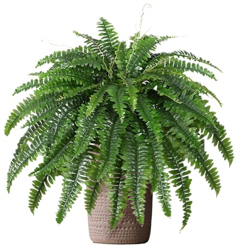 Generisch Helechos artificiales, 50,8 cm, planta artificial realista con 26 hojas