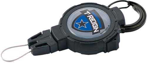 T-Reign Dispositif de Fixation pour Adulte avec Blocage, Mousqueton en L, 100 cm, Corde Kevlar, Noir