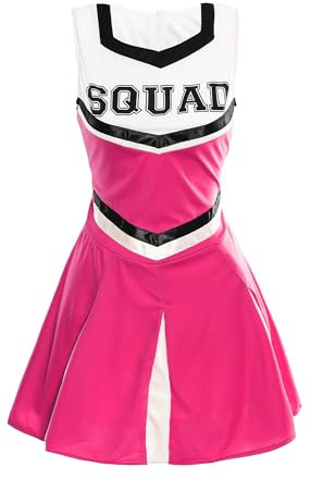 Damen ROSA HOCHSCHUL Cheerleader Fancy Kleid KOSTÜM Frauen Cheer Captain American Cheer Leader UNIFORM (Large)