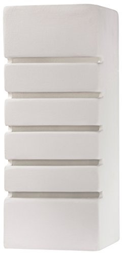 SOLLUX lighting Samir Wandleuchte - Keramik Wandbeleuchtung Wohzimmer Esszimmer Lampe Flur - Geometrische Form Treppenhaus Beleuchtung aus Keramik Farbe Weiß 10,5 x 10,5 x 26 cm