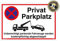 Großes Schild Privat Parkplatz | Alu 42 x 30 cm | Unberechtigt parkende Fahrzeuge werden kostenpflichtig abgeschleppt! weiß | stabiles Alu Schild mit UV-Schutz | Privat Parkplatzschild | Dreifke®