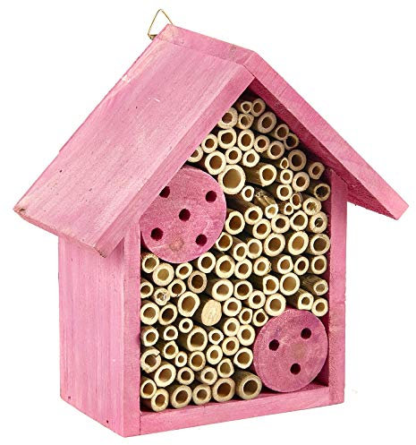 Pink Insect Hotel Home House Bees Bugs and Insects Nesting Box