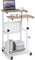 COSTWAY Mesa para Ordenador Escritorio con Ruedas y Estante Mesa de Computadora Portátil Altura Regulable Mesa Trabajo para Hogar Oficina