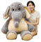 Annco 68cm-128cm Elefanten-Plüschspielzeug, niedliches, beruhigendes Elefantentier, Stoffpuppe, Bettdekoration, Kissen, Elefanten-Stofftier (98cm, Gray)