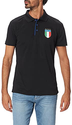 Italia Herren Italie Polohemd, Schwarz, XL