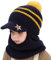JFAN Baby Warm Strickmütze mit Visier Gehäkeltes Fell Wintermütze Für Kinder mit Ohrenklappen Kleinkind Earflap Fleece Beanie Ski Unisex Mehrfarbig Navy