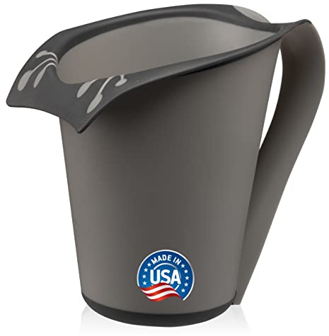 Baby Bath Rinse Cup with Soft Silicone Edge - Tear Free Shampoo Rinser for Babies, Toddlers, Kids - 27 oz Large Capacity Waterfall Pourer, Easy Grip Handle, BPA Free, Made in USA by Fresh Frog