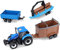 Bburago Trattore agricolo New Holland pressofuso con 3 rimorchi, replica giocattolo da collezione