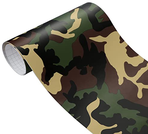 iSpchen Tönungsfolie Camouflage Autofolie Vinyl Sticker Selbstklebend Autoaufkleber DIY Dekofolie Schutzfolie Zubehör Innenraum Karosserie Lackschutzfolie, 50x200cm