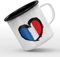 Mygoodprice MUG tasse émaillée au motif France Drapeau Coeur